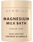 Creamy Magnesium Milk Bath Soak Powder Moisturize Soften Skin Coconut Vanilla Shea Butter Luxury Spa Bath Salt Mother's Birthday Christmas Relaxation Gifts for Women Perfect Stocking Stuffers