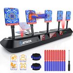 HOPOCO Electronic Digital Scoring Shooting Target for Nerf Guns, 5 Nerf Targets & 3 Gaming Modes Auto Reset Target for Nerf N-Strike Elite/Mega/Rival Series with 20 Pcs Bullets and 2 Hand Wrist Bands