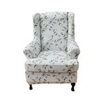 KRFOONN Wingback Chair Slipcover 2 Piece Stretch Printed Wing Chair Covers Spandex Wingback Armchair Slipcover Washable Wingback Sofa Covers for Living Room and Bedroom, A5