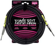 Ernie Ball 20 ft Straight/Straight Instrument Cable - Black