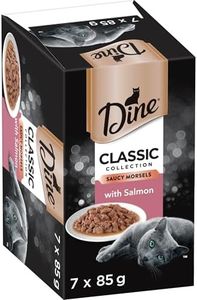 Dine Classic Collection Wet Cat Food Salmon Saucy Morsels 85g Tray, 42 Pack