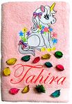 TurtleLittle, Cotton, My Little Pony Unicorn Personalised Kids Bath Towel, 500 GSM (Set of 1, Pink)