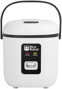 Rice Robot Personal Rice Cooker - 1.2L Capacity with Stainless Steel Steamer Tray, Measuring Cups and Serving Spoon, Auto Keep Warm, Effortless Cooking
