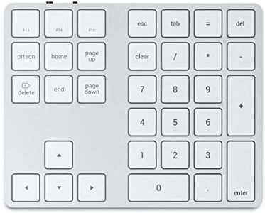 Satechi Bluetooth Extended Numeric Keypad – Slim Rechargeable 34-Key Numberpad – for M2/ M1 MacBook Pro/Air, M2/ M1 iPad Pro/Air, M2 Mac Mini, iMac M1 (Silver)