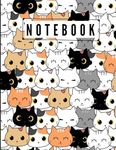 Notebook: Cute Kawaii Cats College Ruled Lined Pages (Composition Book, Journal) (8.5 x 11 Large) (100 Pages)