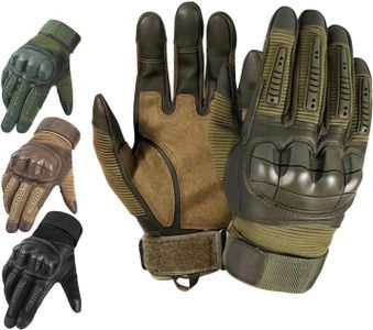 Wegodal Indestructible Protective Full-Finger Tactical Gloves - Heavy Duty Riding Work Outdoor Sport Men's Camping Touchscreen Motorcycle Gloves (Green, M)