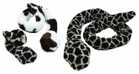 West Paw Design Li'l S-S-Stretch Snake Tug and Squeak Toy for Dogs, Cow