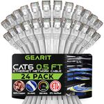 GearIT Cat 6 Ethernet Cable 0.5 ft 6-Inch (24-Pack) - Cat6 Patch Cable, Cat 6 Patch Cable, Cat6 Cable, Cat 6 Cable, Cat6 Ethernet Cable, Network Cable, Internet Cable - White 0.5 Foot