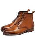 Dockorio Mens Casual Chukka Boots Leather Dress Boots for Men, Brown, 10