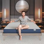 Doctor Dreams by Nilkamal Plus Memory Foam 6 Inch Orthopaedic Mattress, Ideal for Back and Neck Support, with Soft Cover, Queen Size Premium Mattress (78x60x6, Blue & White)