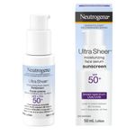 Neutrogena Ultra Sheer Moisturizing Face Serum Sunscreen SPF 50+ - with Vitamin E - UVA/UVB Protection - Fragrance Free - 50 mL