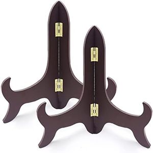 2 PCS Wooden Plate Stands, Wooden Decorative Plate Stand, Wooden Display Stand, for Home Decorations, Picture Frame, Easels, Artwork (25 CM)