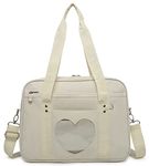 RAINBOW SMILE Ita Bag Heart Messenger Japanese Bag Kawaii Large Anime Shoulder Handbags, 01s-beige