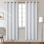 BGment Blackout Curtains - Grommet Thermal Insulated Room Darkening Bedroom and Living Room Curtain, 2 Panels of 52 x 84 Inch, Grayish White