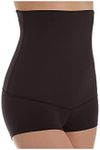 Flexees Maidenform Women's Shapewear Minimizing Hi-Waist Boyshort, Black, X-Large