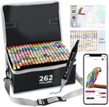 AEDAGA 262 Colours Alcohol Markers with Free APP for Colouring, Alcohol Pens for Anime,Manga,Drawing,Sketching,Graffiti and Calligraphy, Art Supplies for Adults and Kids
