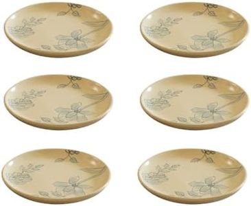 Ellementry Fiore Ceramic Dinner Plate| Dishwasher & Microwave Safe | Food Grade | Dinnerware | Bone-Ash Free | Crockery for Dining & Gifting | Kitchen Accessories Items (Pack of 6)