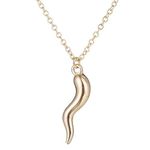 MIXIA Charm Vintage Snake Shape Chili Pepper Charm Necklace Wedding Gift Wave Choker Long Collar Necklace for Women (Gold)