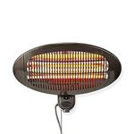 Ex-Pro 2KW Outdoor Wall Mounted Quartz Electric Garden Patio Heater, 2000W, IP34 Rated, with 3 Power Settings and Adjustable Heat Angle