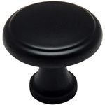 Cosmas 9985FB Flat Black Round Cabinet Hardware Knob - 1-1/8 Diameter - 25 Pack by Cosmas