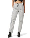 TOPLOT Cotton Multi-Pocket Cargo Pant for Women (Women-Up-Cargo-5178-Silver-36)