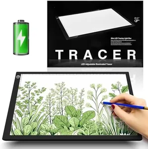 ME456 Rechargeable A4 Light Drawing Board, Lithium Battery Powered Light Pad, Adjustable Brightness LED Tracing Light Box Ideal for Diamond Art, Weeding Vinyl, Viewing Slides, Stenciling