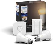 Philips Hue Philips B22 Hue White Ambience LED Smart Bulb Starter Kit (Compatible with Bluetooth, Amazon Alexa, Apple HomeKit, and Google Assistant)