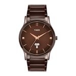 TIMEX Men Stainless Steel Brown Round Analog Dial Watch- Tw000R461, Band Color-Brown