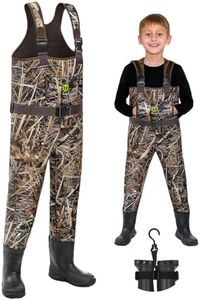 TIDEWE Chest Waders for Toddler & Children, Neoprene Waterproof Insulated Hunting & Fishing Youth Waders for Boy and Girl, Cleated Bootfoot Kids Wader, Next Camo Evos (Size 10)