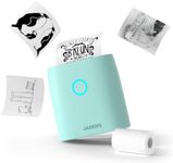 JADENS Sticker Printer, Mini Printer for iPhone, Bluetooth Thermal Sticker Maker Machine, Pocket Inkless Phone Printer for Children's Gift, Study Notes, Learning Assistance, Journal(Green)
