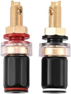 Sluffs Speaker Binding Post, Binding Post Speaker Box Terminal,2 Pcs Black Red Free Welding Copper Speaker Amplifier Terminal for 4mm Banana Plug