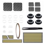 For Steam Deck Accessories Kit, Includes Touchpad Sticker, Dust Filter Cover, Steam Deck Thumb Grip Caps, Silicone Dust Plugs, Joystick Protection Sticker Anti-Wear Deck Skin Set (Black, 28pcs/set)