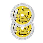 HIGHDRIL Tile Diamond Blade,2pcs 3In/75mm x Arbor 3/8Inch/10mm X Mesh Teeth Blade for Ceramic,Hard Porcelain,Glazed Tiles Marble Dry Cutting disc（10MM Arbor）