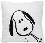 Lambs & Ivy Classic Snoopy White/Black Furry Decorative Nursery Throw Pillow