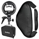 Godox 60x60 Foldable Universal Softbox with S Style Speedlite Bracket for Flash Bowens Mount Accessories Direction Adjustable with TARION Flash Diffuser