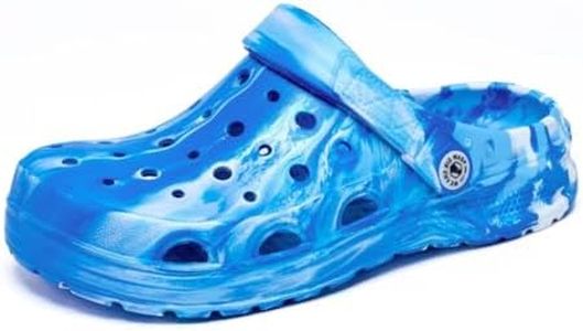 Kids Boys&Girls Black Camouflage Clogs Children's Beach Shoes Classic Marbled Tie Dye Clog Blue White 12