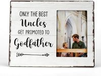 FONDCANYON Godfather Gifts, Godfather Picture Frames, Godfather Proposal Gifts, Uncle Picture Frames, Only The Best Uncles Get Promoted to Godfather Photo Frame 4x6,Baby Announcement Gifts