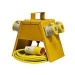 Faithfull FPPTLDB4L 4 Way Splitter Distribution Box 110V WIth 5M Cable