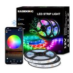 led Strip Lights for Bedroom, with Bluetooth Smart App Controlled and Remote Control LED Strip Light Kits Music sync for Christmas Home Decorative (RGB, 15 Meter)