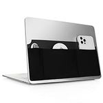 kwmobile Laptop Pouch for Wireless Mouse/Portable SSD/Portable HDD Case - 3-Pocket Adhesive SSD Case - External HDD, Wireless Mouse Holder - Accessories Organizer Pocket - Black