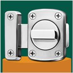 ANTEISI Inner Door Latch Lock Slide Lock,Medium Sized Bolts Bedroom Door Locks,Inner Door Reinforcement Lock,Swing Bar Door Lock,Bathroom Stall Lock,Single Door Bolt Latch,Silver French Door Lock