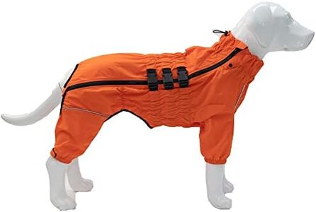 Dogs Waterproof Jacket, Lightweight Waterproof Jacket Reflective Safety Dog Raincoat Windproof Snow-Proof Dog Vest for Small Medium Large Dogs Orange XL