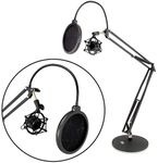 Pyle Dual Suspension Springs and Metal Extension Support Arms, Maximum Mic Arm Extension Distance: 3.1’ ft, Maximum Mic Arm Extension Dst: 3.1’ ft.- Pyle PMKSH24, Black