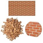 Cayway 420 PCS Mini Red Tiny Bricks for Landscaping Miniature Bricks Small Bricks for Crafts Realistic Fake Bricks Mini Blocks for Dollhouse Mini Garden Accessories