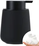 BosilunLife Foam Hand Soap Dispenser - 12 oz Bathroom Lotion Hand Pump Dispenser Black Foaming Soap Dispenser Ceramic Dish Liquid Dispenser for Kitchen Hand Wash Dispenser (Rubber Paint)