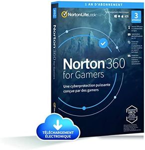 Norton 360 for Gamers 2024 | 3 Appareils | Cyberprotection puissante optimisée pour les gamers | Antivirus, Gestion Mots de Passe, Protection Webcam, VPN, Stockage Cloud | 1 An | PC/Mac/Android/iOS