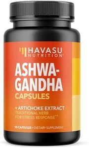 Ashwagandha Capsules 1000mg with Artichoke Extract for Stress & Mood Support - Vegan, Non-GMO Withania Somnifera Supplement for Energy & Focus - 45-Day Supply, Extra Strength Adaptogenic Formula