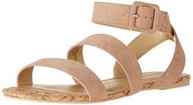 Rampage Women's Sienna Sandal Flat, Taupe, 4.5 UK