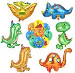 14 Pcs Dinosaur Balloons Dinosaur Party Decorations 3D Giant Dinosaur Foil Balloons Inflatable Dinosaur Balloons Cute Pterosaur T-rex Triceratops Reusable For Boys Girls Party