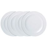 Denby White Porcelain Dinner Plates Set of 4 - 29cm Dishwasher Microwave Safe Large Plates - Chip & Crack Resistant Glazed Tableware